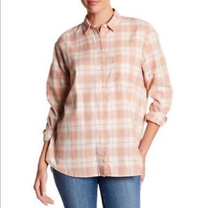 Madewell flannel top in pink